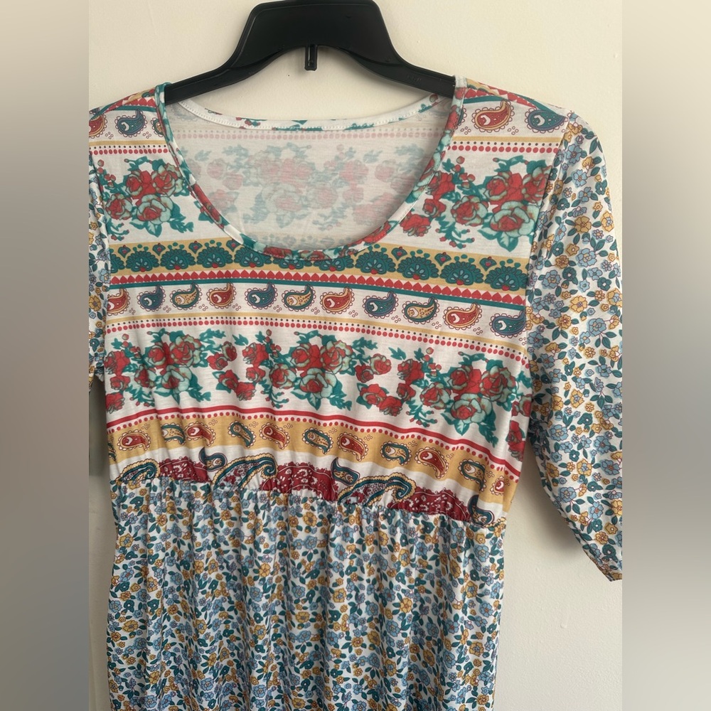 Bohemian Long Sleeve Midi Dress - Picture 8 of 12